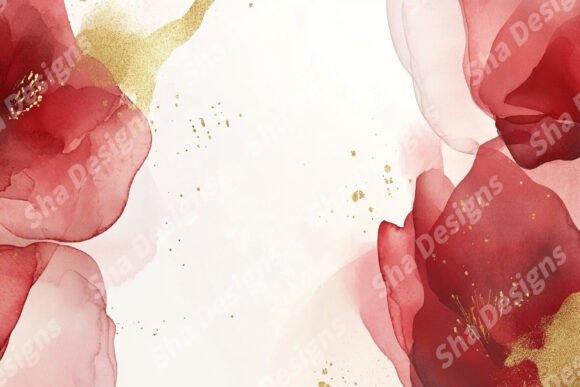 Abstract Red and Gold Flower Petals for Creative Projects