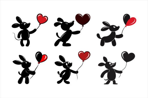 Balloon Animal with Heart Icon Bundle: A Unique Design Solution