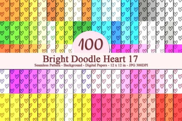 Bright Doodle Heart 17 Seamless Pattern: A Versatile Digital Design for Creative Projects