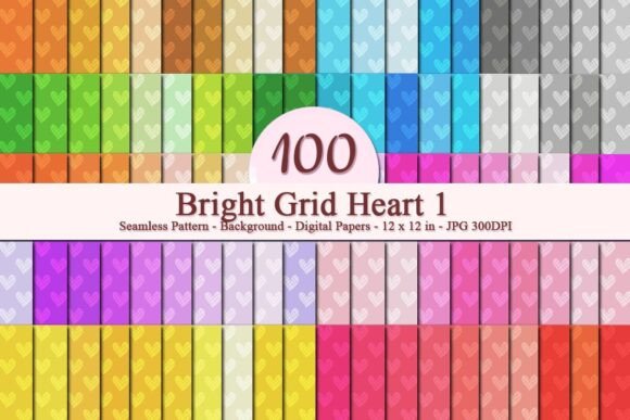 Bright Grid Heart 1 Seamless Pattern: A Versatile Digital Design for Creative Projects