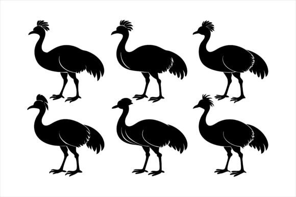 Cassowary Silhouettes Icon Bundle: A Versatile Design Solution for Creative Projects