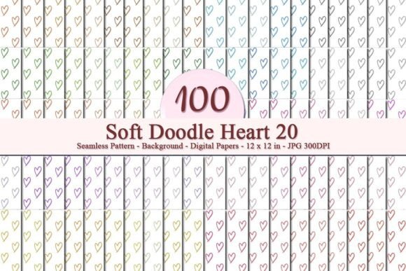 Enhance Your Creative Projects with the Soft Doodle Heart 20 Seamless Pattern
