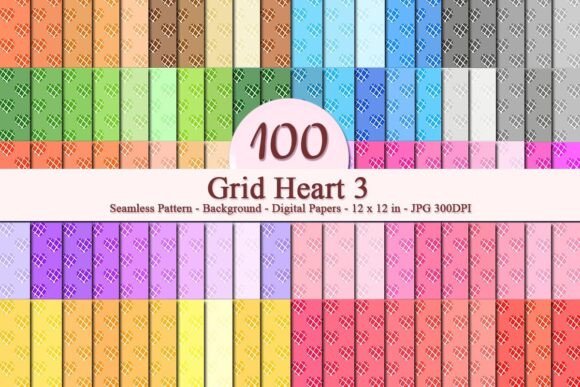Grid Heart 3 Seamless Pattern: A Versatile Digital Design for Creative Businesses
