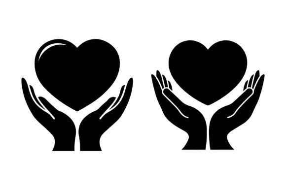 Hands Holding Heart Silhouette Bundle
