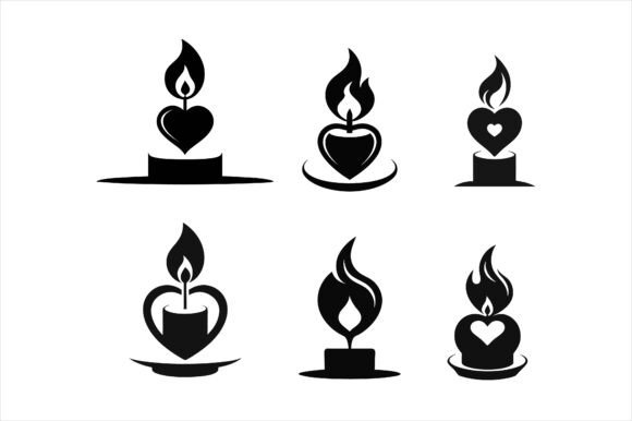 Heart Flame Candle Vector Icon Bundle: A Creative Essential for Designers and Entrepreneurs