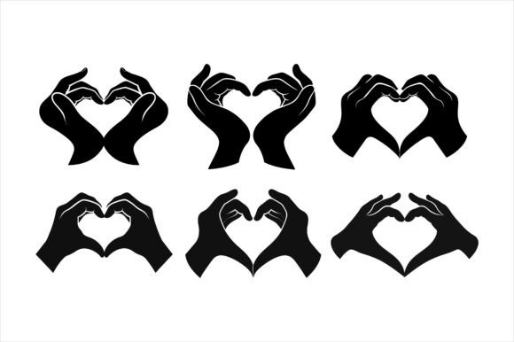 Heart Hands Silhouette Icon Bundle: A Versatile Design for Every Need