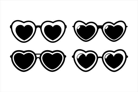Heart-Shaped Sunglasses Icon Bundle