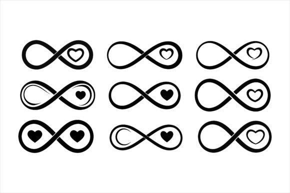 Infinity Heart Silhouette Icon Bundle: A Versatile Design Resource for Creators