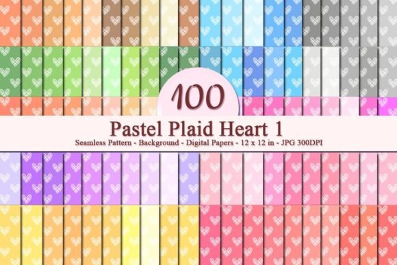 Pastel Plaid Heart 1 Seamless Pattern