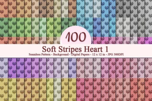 Soft Stripes Heart 1 Seamless Pattern