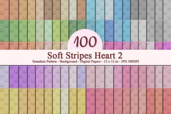 Soft Stripes Heart 2 Seamless Pattern