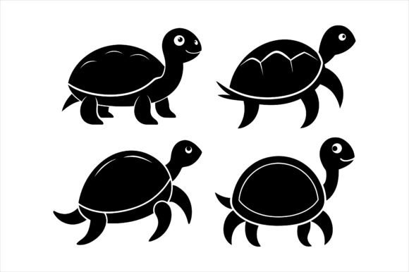 Turtle Silhouette Vector Icon Bundle