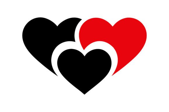 Valentine Heart Silhouette Vector Icon
